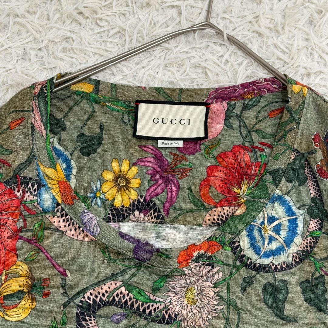 16725✨GUCCI 17AW Flora Snake Print Tシャツ
