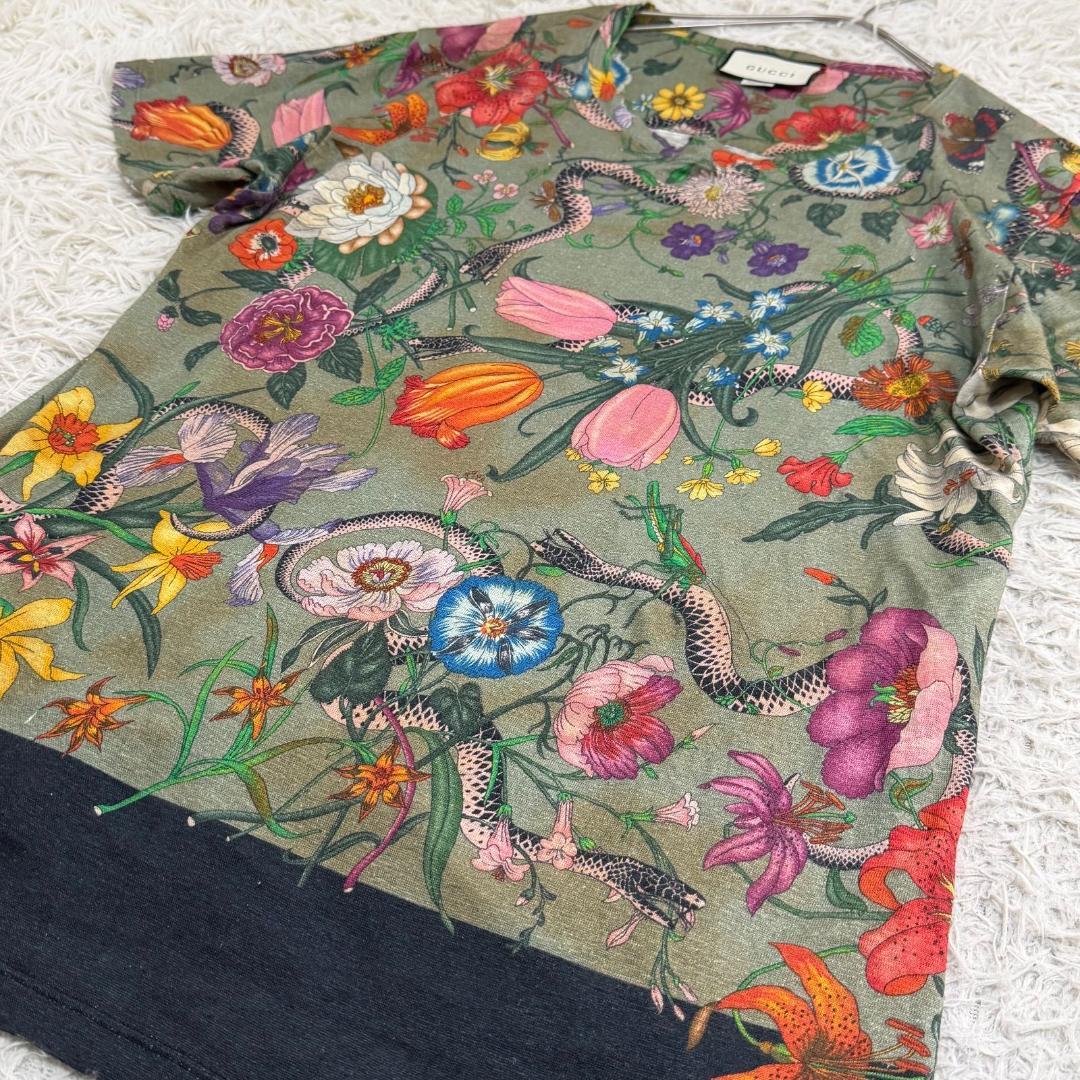 16725✨GUCCI 17AW Flora Snake Print Tシャツ