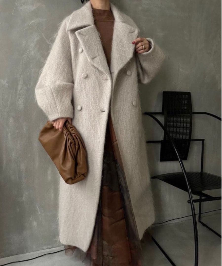 ジャケット・アウター Ameri)DEFORMATION COLLAR SHAGGY COAT