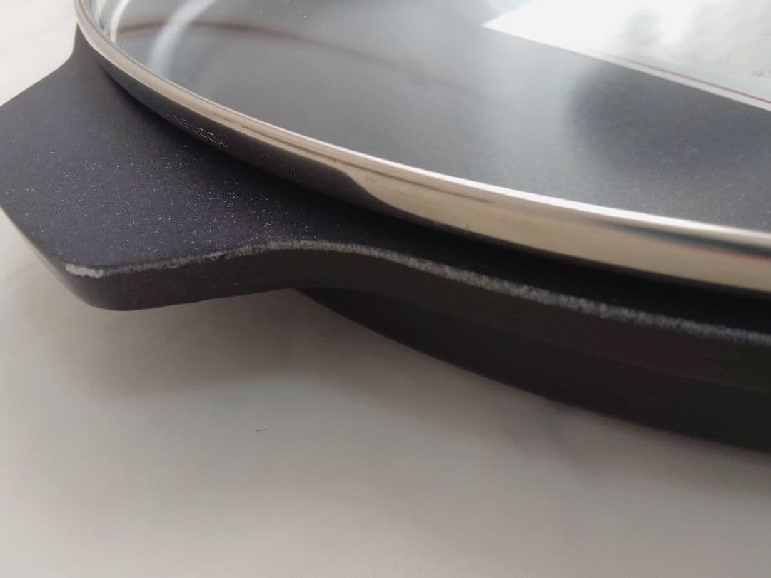 訳あり未使用 MFG 焼物プレート 32cm ガラス蓋 ラジエントヒーター 鍋