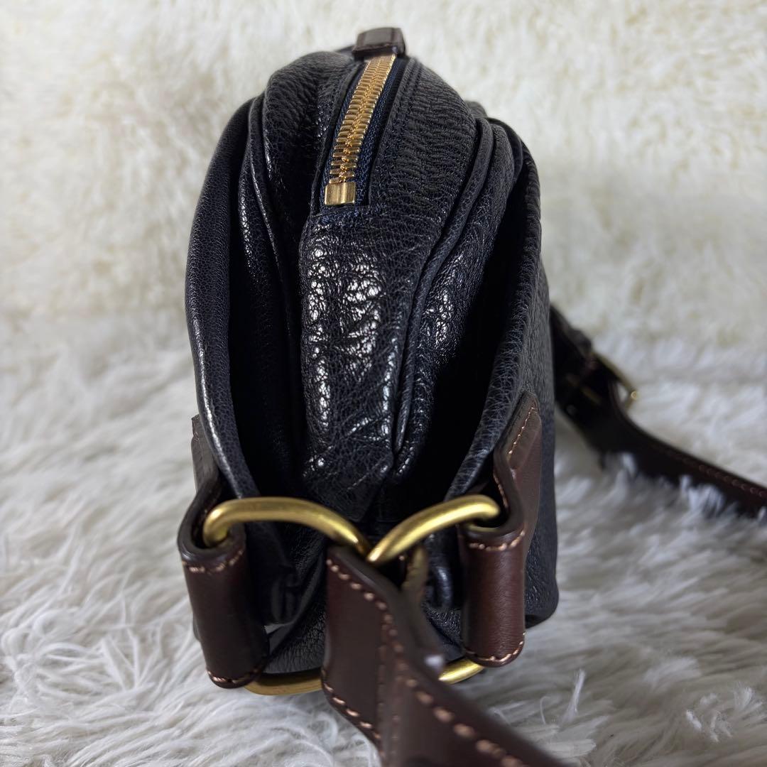 s*)様 未使用級●土屋鞄　アルマス バッファローボディーバッグ　ネイビー