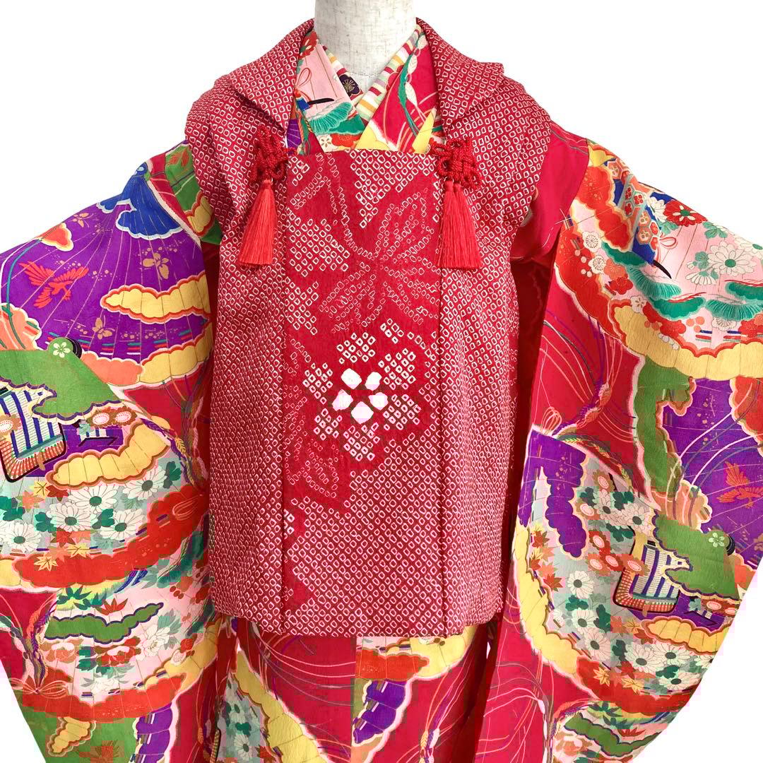 アンティーク　女の子　子供着物　七五三　アンティーク着物　3歳　NO6