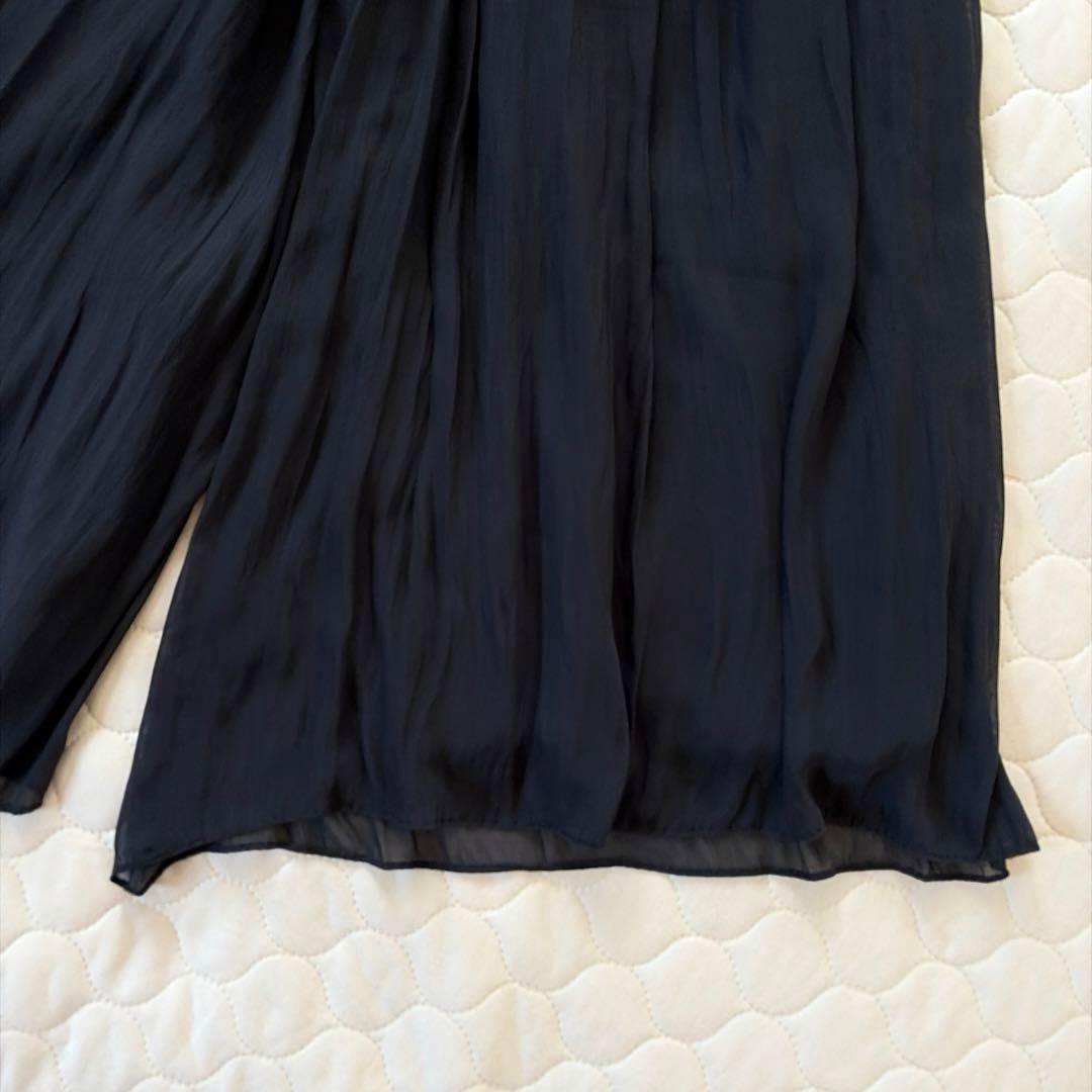 【24SS美品】BEARDSLEY シワシフォンギャザーパンツ　黒　サイズ2