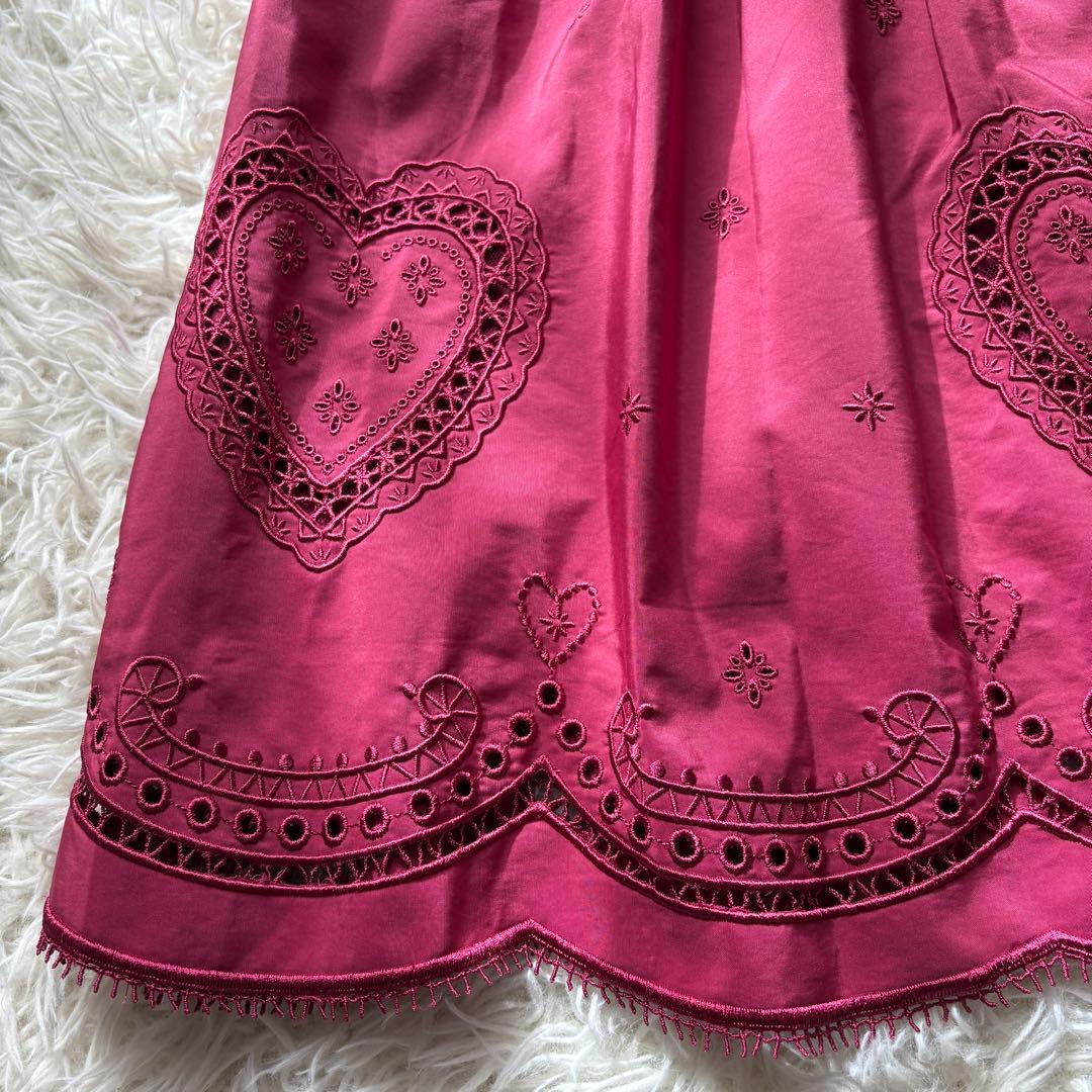 【未使用　タグ付】リボン　エムズグレイシー ハート刺繍　スカート　21年　38