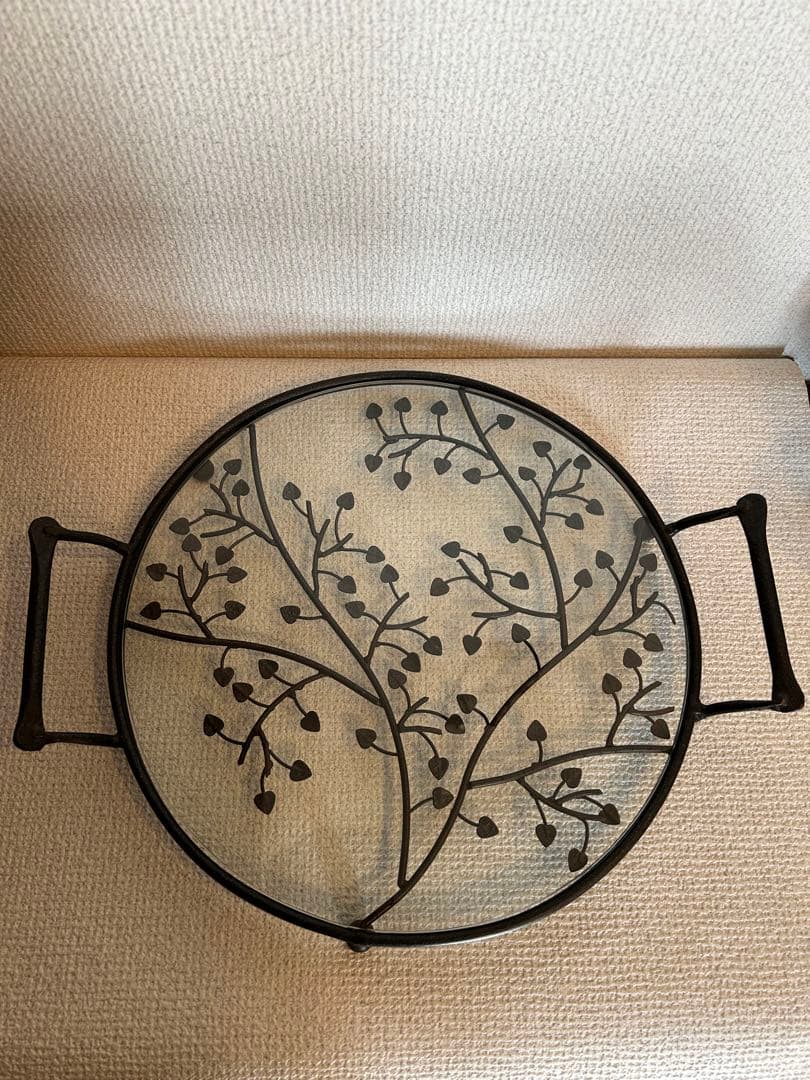 アイアントレイ　ガラスフラットトレイ