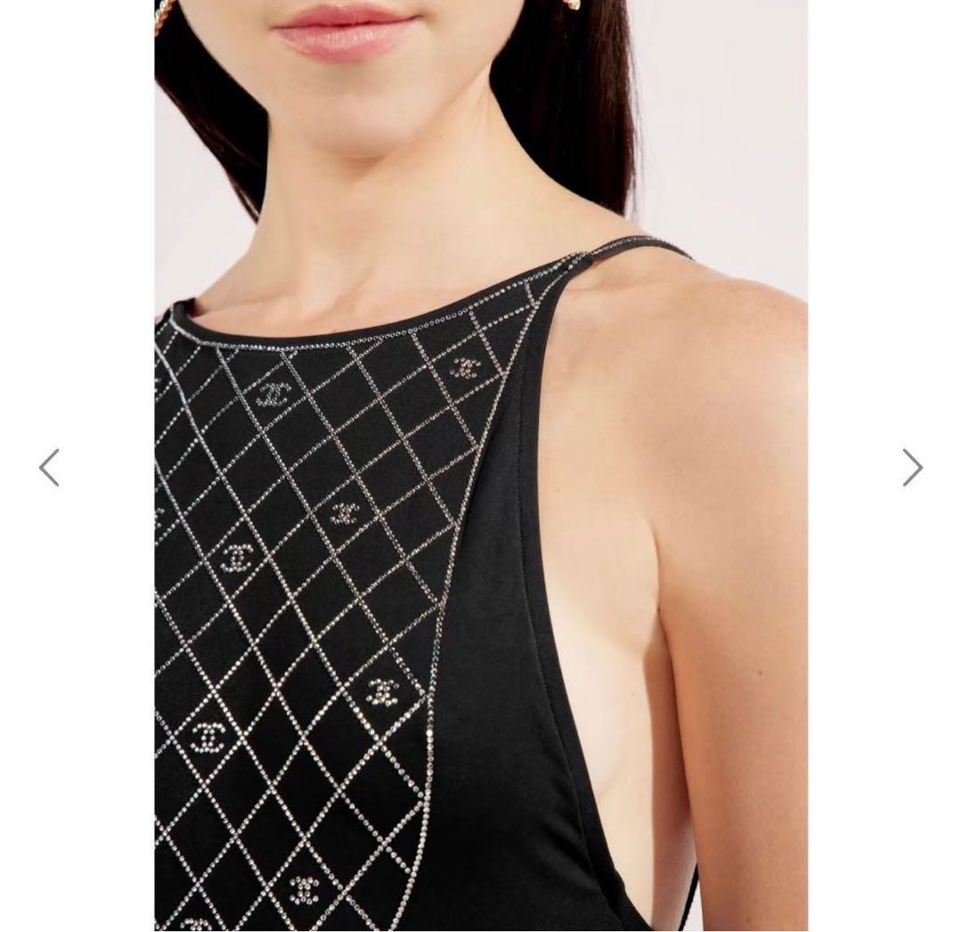 【正規品】シャネルCHANEL 2022-23クルーズ黒 ワンピース水着　36