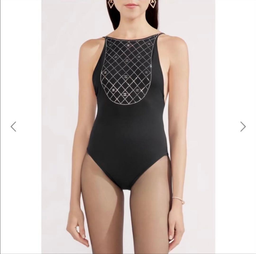 【正規品】シャネルCHANEL 2022-23クルーズ黒 ワンピース水着　36