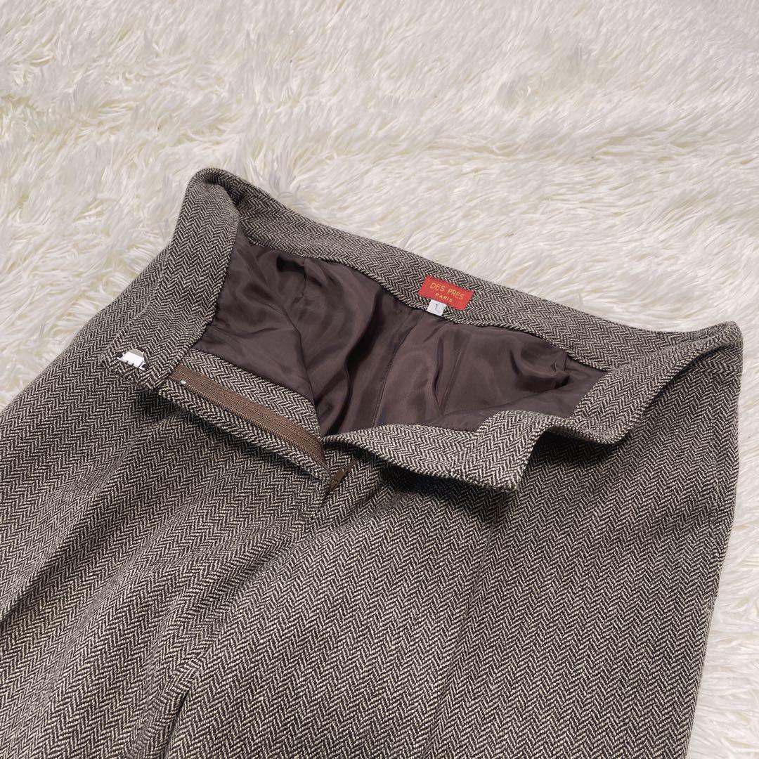 美品日本製シルク混【DES PRES ツィードパンツスーツ】セットアップ