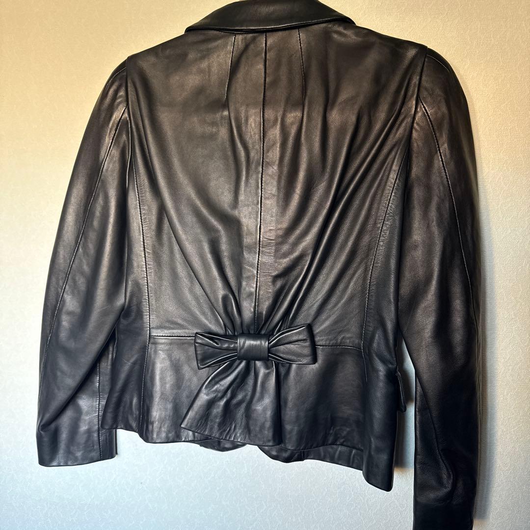ブラックレザージャケット テーラード