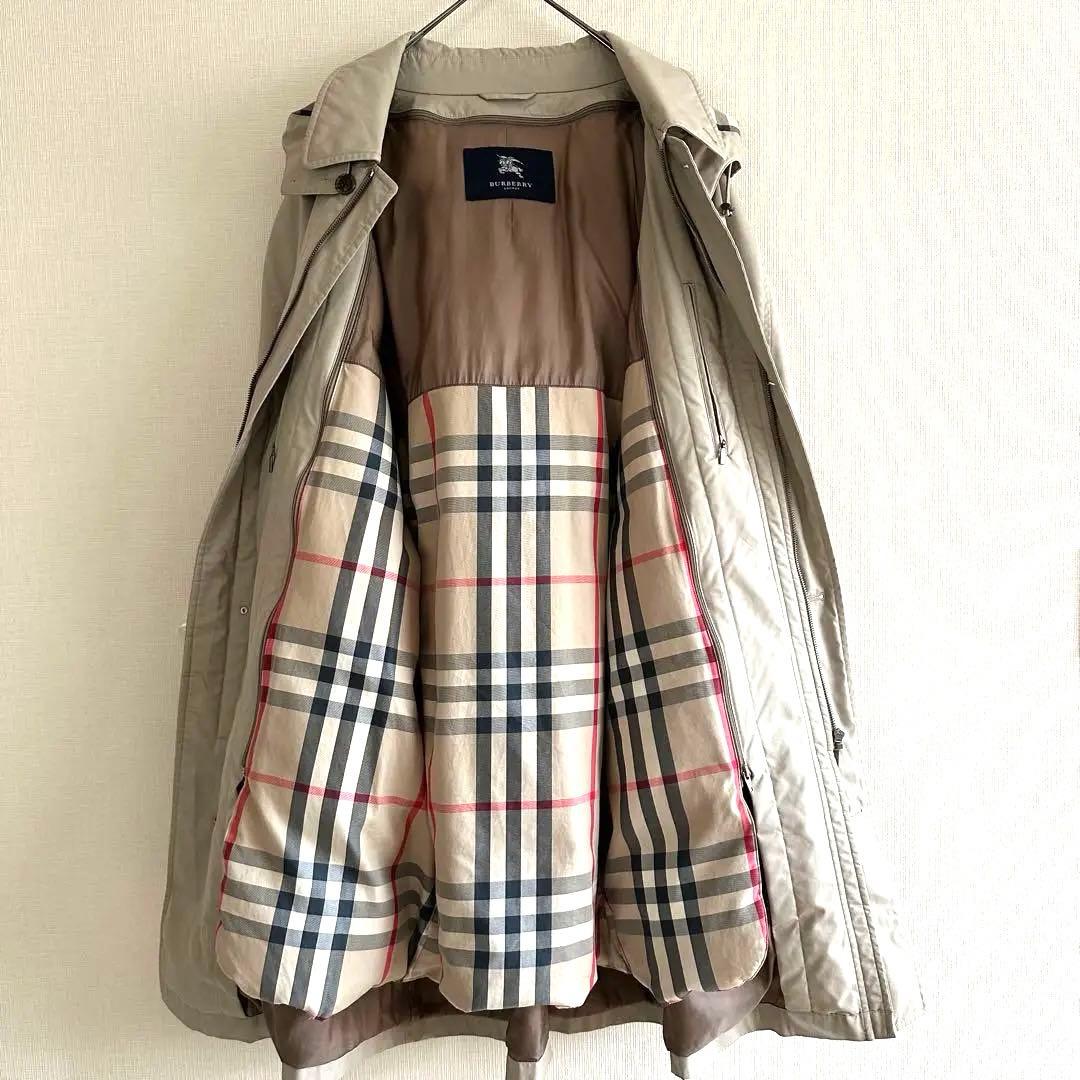 （美品）BURBERRY バーバリー 中綿ライナーフード付き コート 4L