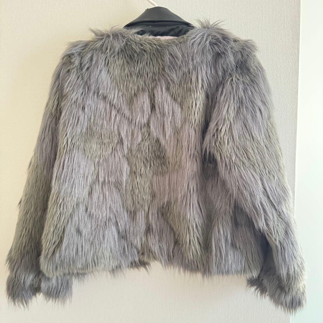 【11/8までの限定価格】GYDA グレー ファー ライダースジャケット レザー