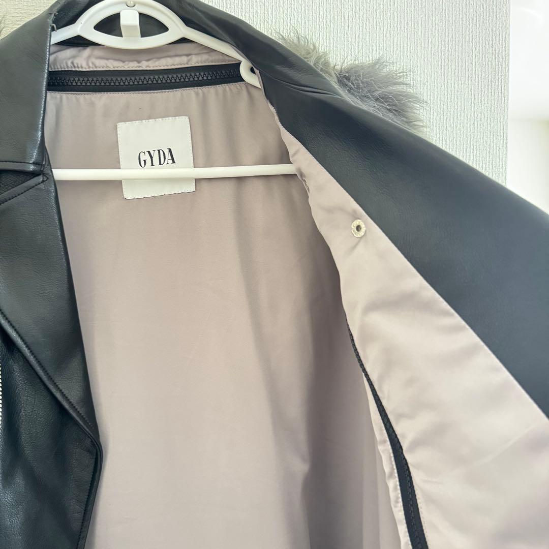 【11/8までの限定価格】GYDA グレー ファー ライダースジャケット レザー