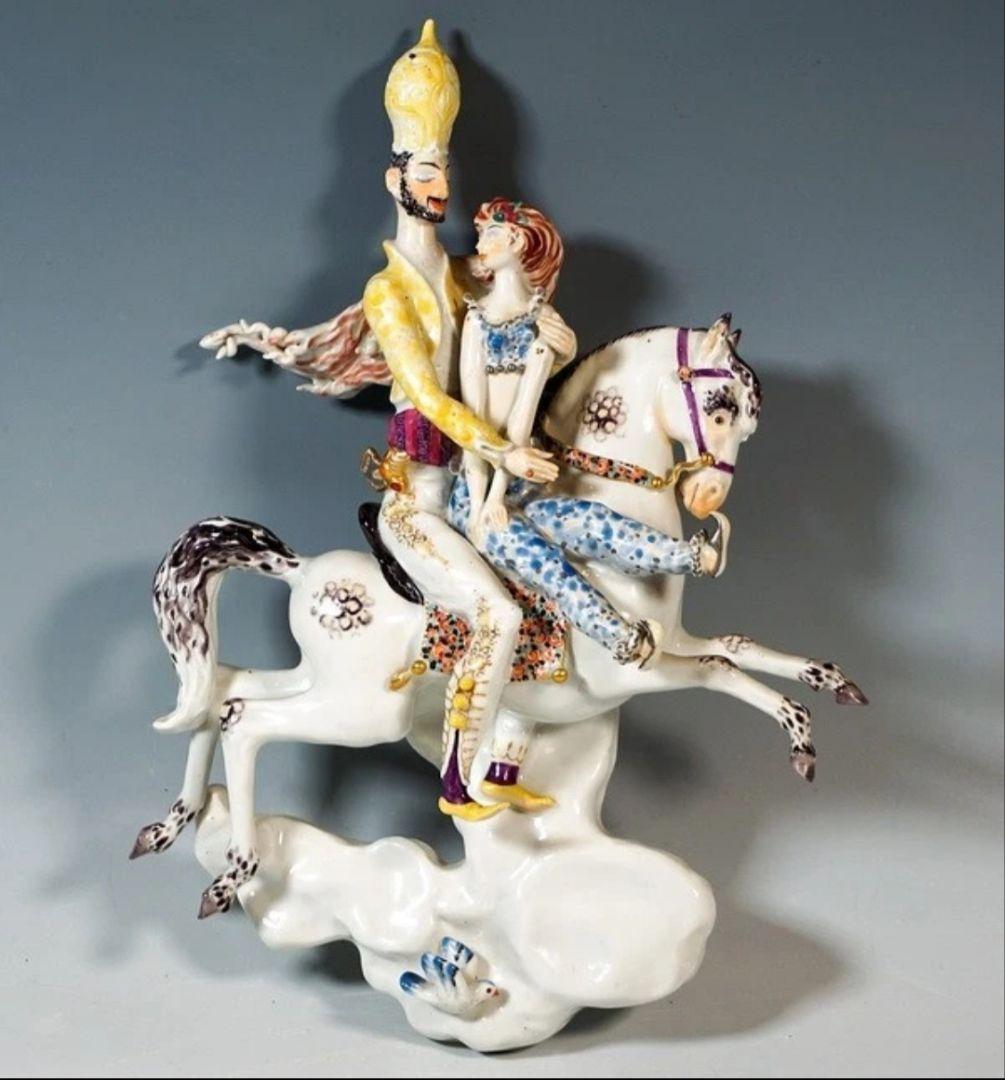 マイセン アラビアンナイト 千夜一夜 立体陶板画 フィギュアプラーク 魔法の馬