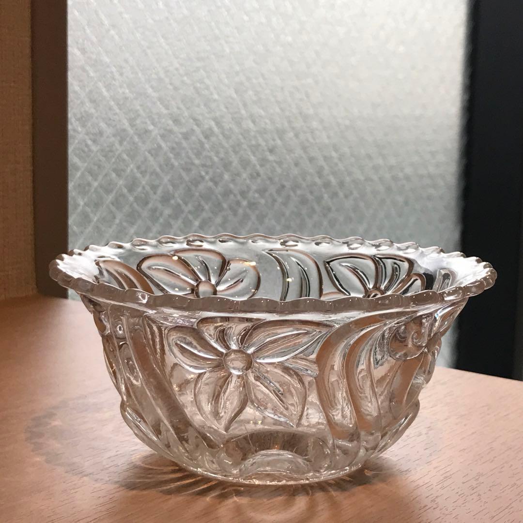 可愛らしい♡稀少★オールドサンルイSaint Louisクリスタルボウル★スミレ