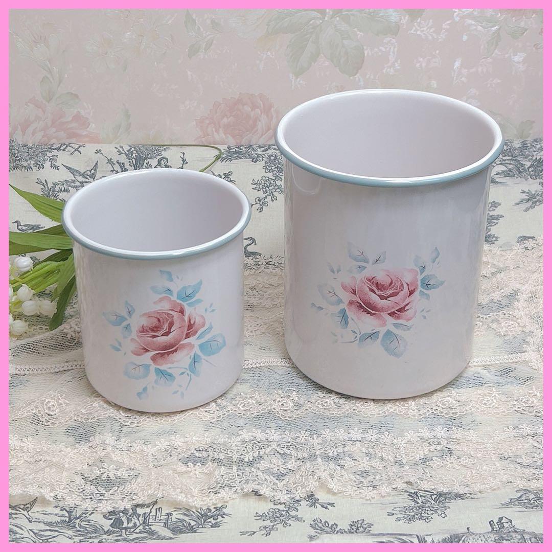 レア❣️imane ア ターブル ツールススタンド2個セット琺瑯 バラ雑貨 イマン