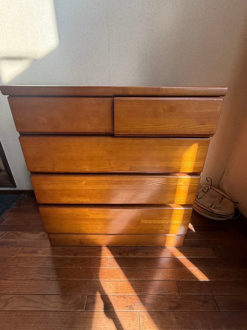 maaki　高級家具洋服箪笥収納家具5段引出付木製西濃運輸最寄の営業所どめ