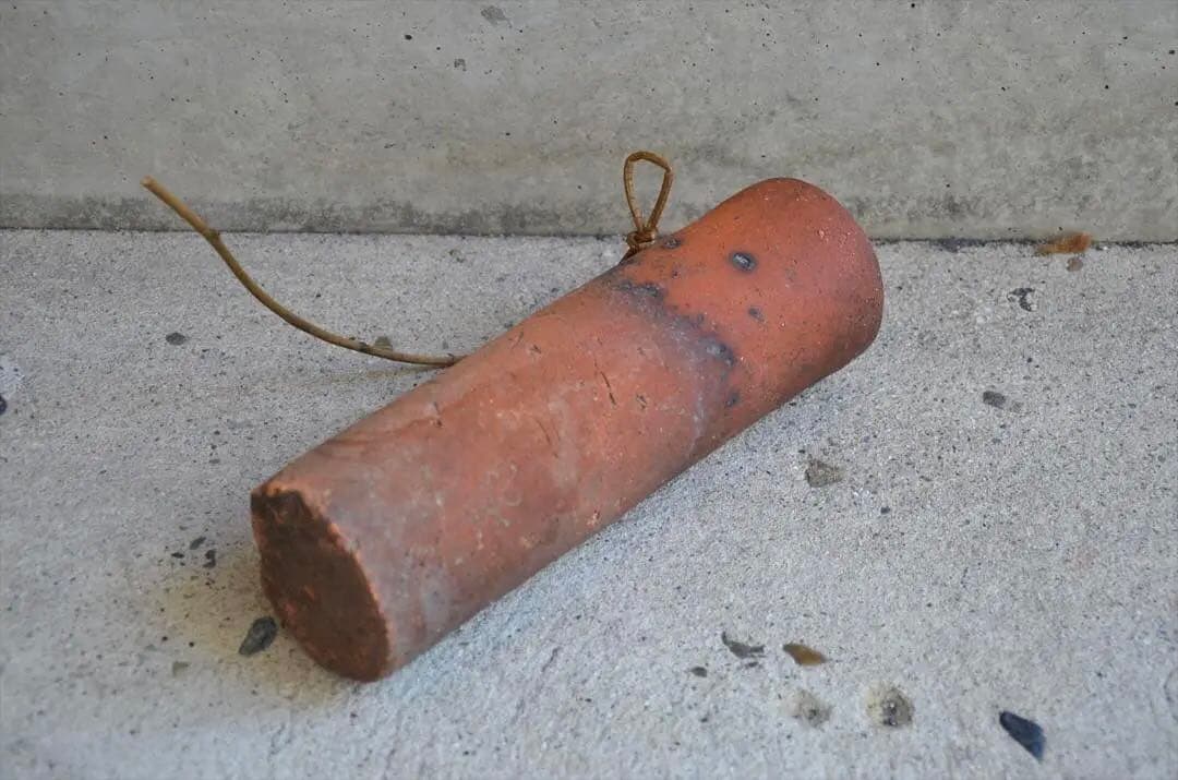 江戸初期　常滑　筒花生　花器　骨董品　アンティーク　g