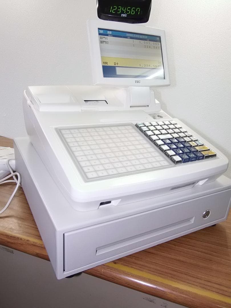 美品124設定無料東芝テックFS-2055-V2スキャナー付インボイスレジスター