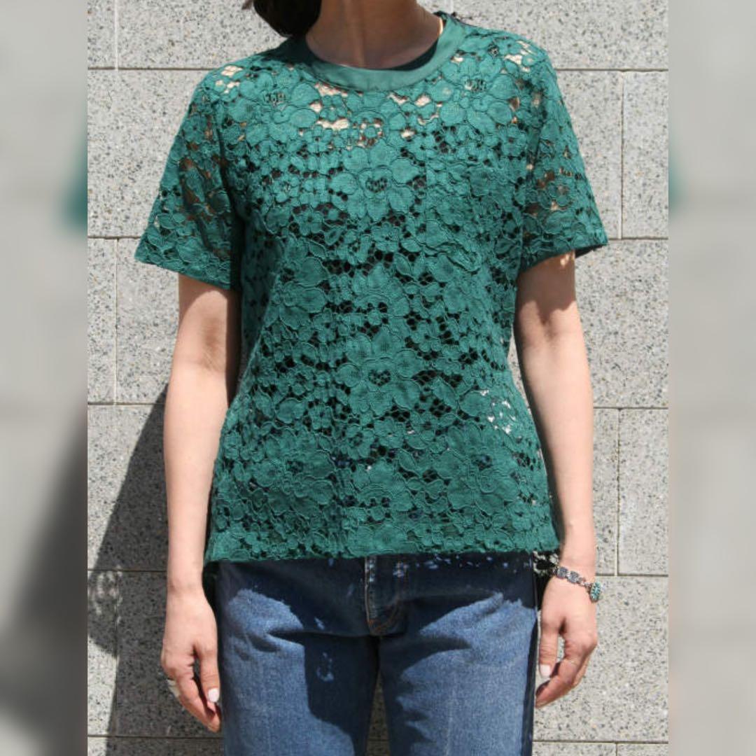 sacai フラワーレース 半袖プルオーバー