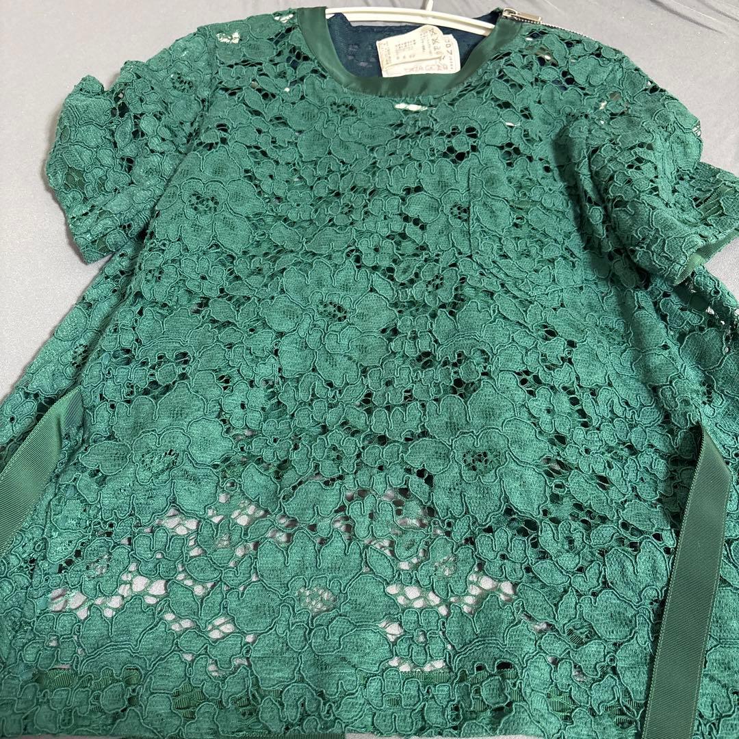 sacai フラワーレース 半袖プルオーバー