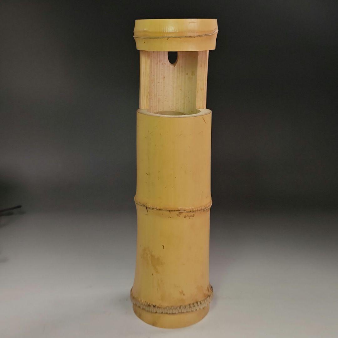 イ916 花器『宗春作』『竹一重切花入　銘　好日　大徳寺　柳紹尚　極箱』茶道具