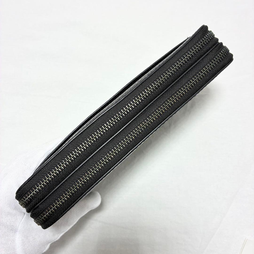 【美品】COACH/コーチ　ダブルジップトラベルオーガナイザー　大容量　ブラック