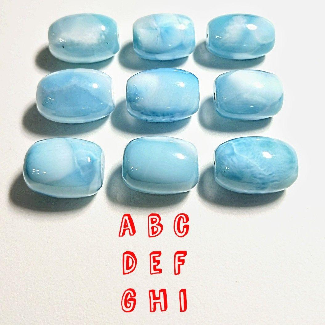 ★大粒！ラリマー 樽型 ビーズG(SA〜SA+)