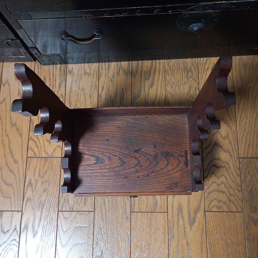 刀掛け台　5本掛け　無垢材　引き出し付　武具　日本刀