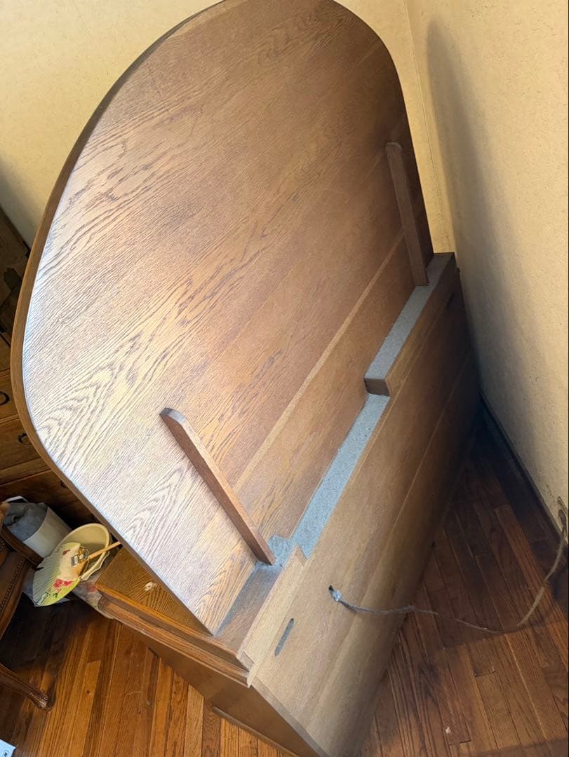 家具　鏡台ドレッサー杢目天然無垢？巨匠作品芸術美術骨董アンティーク　コンセント付