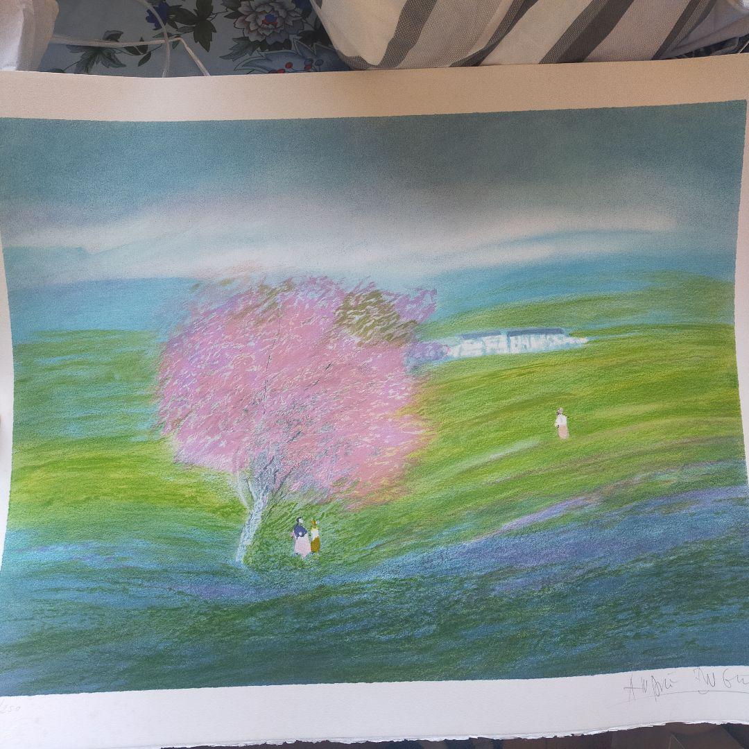 【真作保証】アンドレ・モレル 直筆サイン リトグラフ 桜BFK RIVES紙