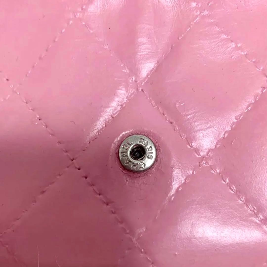 CHANEL　シャネル　二つ折り財布　カンボンライン　ピンク　Ｇカード