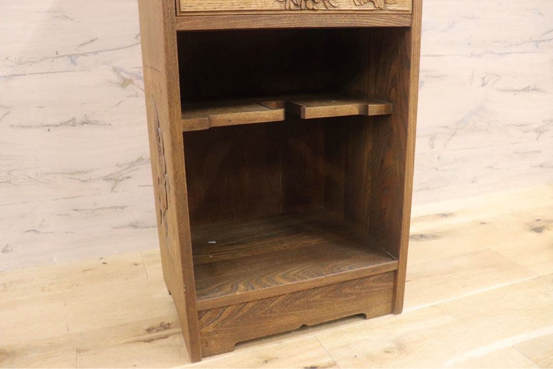 GMFK778○アンティーク調 レトロ 電話台 FAX台 花台 飾り台 彫刻 ク