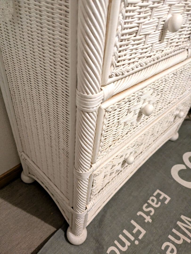 ホワイラタン/チェスト/アンティーク風/シャビーシック/ドロワー(A)