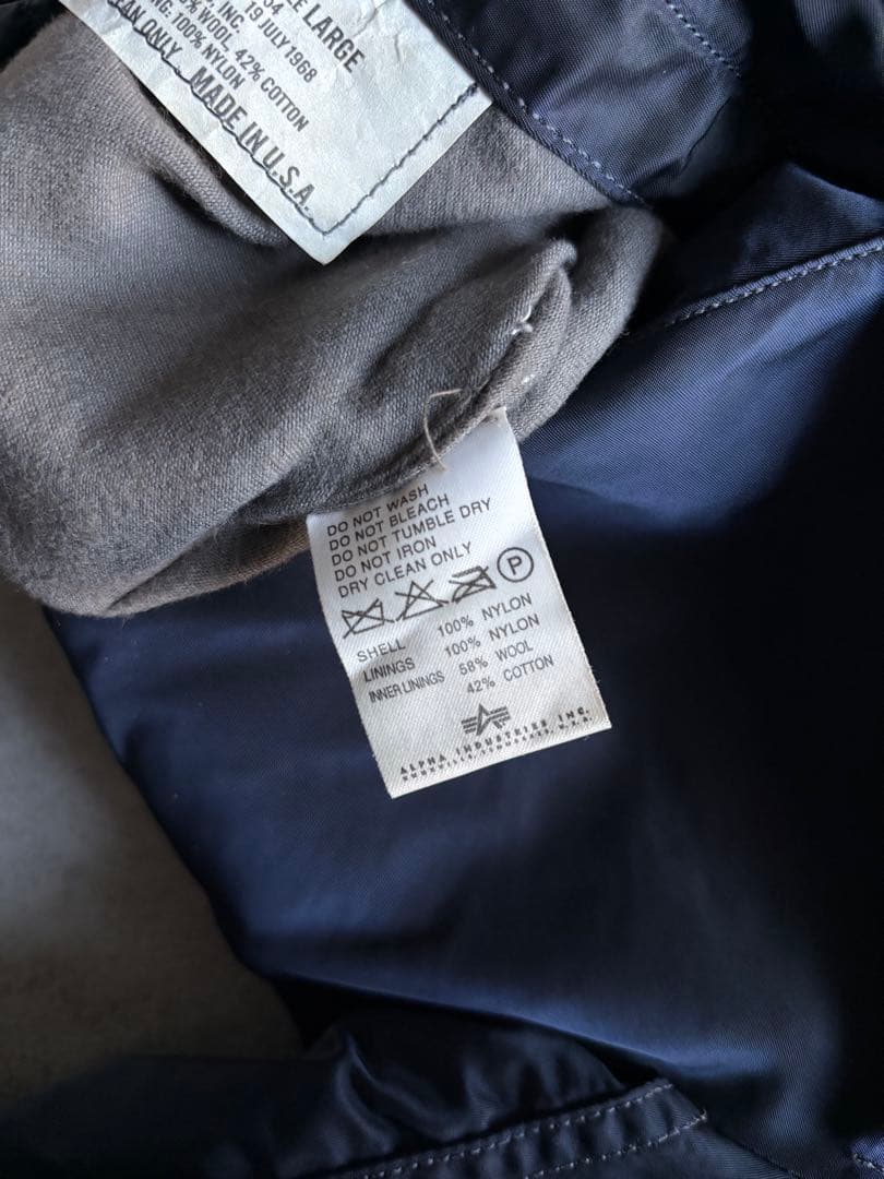 USA製 ALPHA 1968年復刻 USAF MA-1 フェードネイビー L