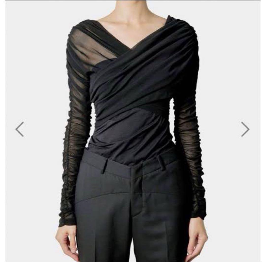 トップス FETICO NYLON JERSEY GATHERED BODYSUIT