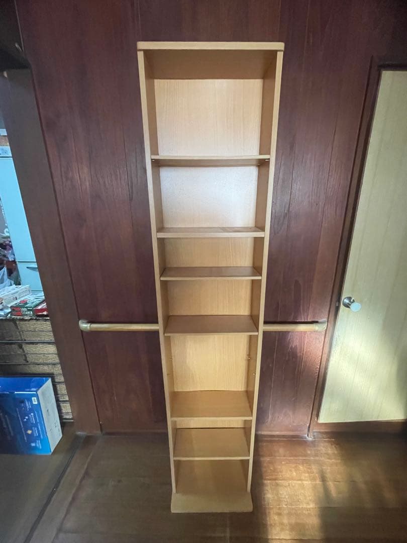 ナチュラル木製6段本棚