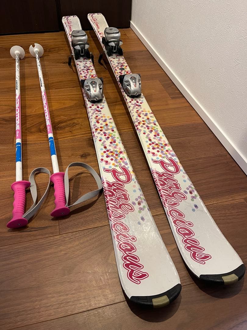 子供用　スキー板140㎝ ビンディング　ストック　3点セット