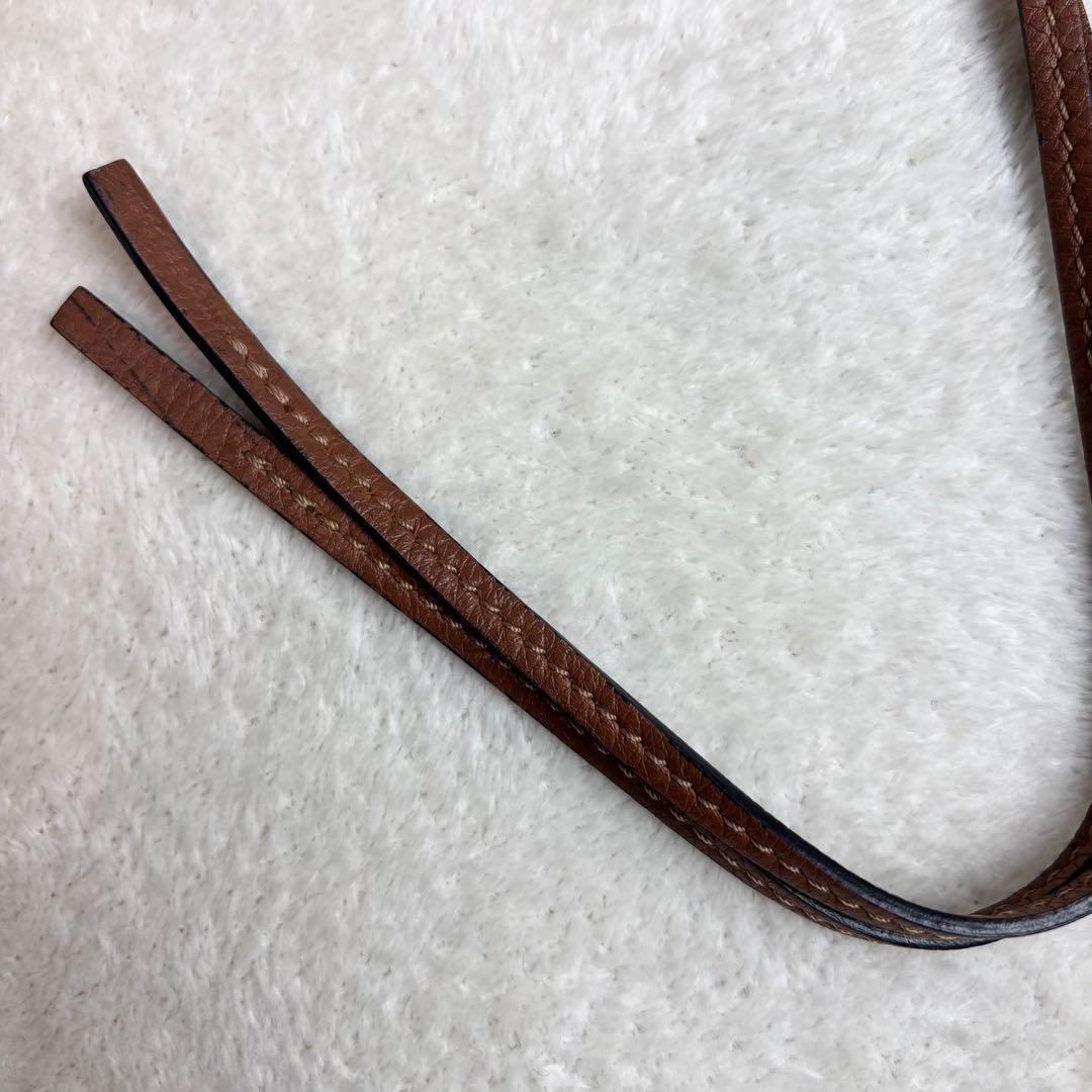 【美品✨】LOEWE キーリング バックチャーム アナグラム ブラウン レザー