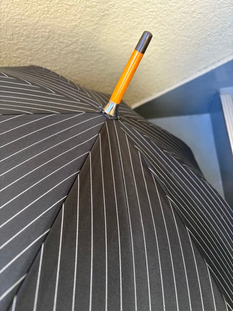 3連休お値下げ！！PaulSmith ピンストライプ長傘　カラー骨パープル