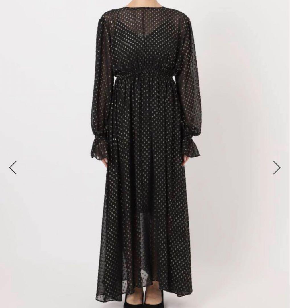 noble 【着用一回のみ】ブラック ドット柄 マキシワンピース