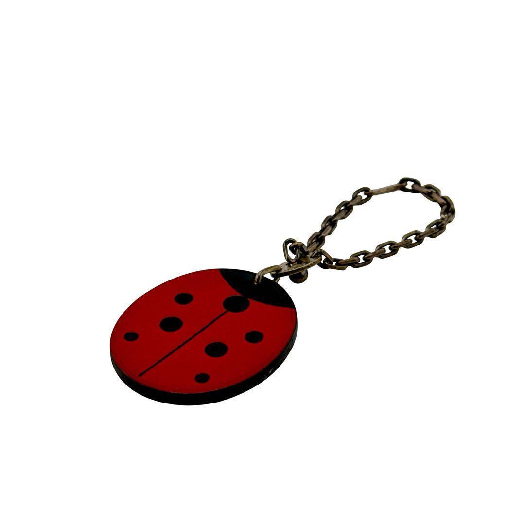 エルメス てんとう虫 レッド テントウムシ キーホルダー バッグチャーム レザー