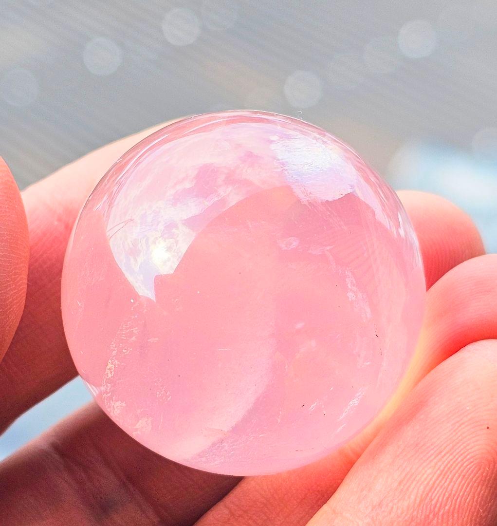 約50g以上あり‼️マダガスカル産 スターローズクォーツ 丸玉