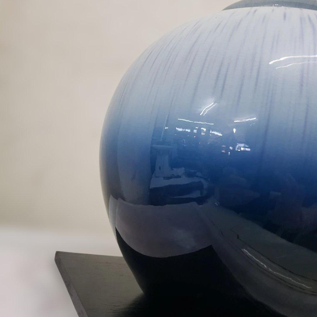 蔵出し特価　作家物九谷焼 花瓶 グラデーション 陶器直径２７口径１２高さ２６cm