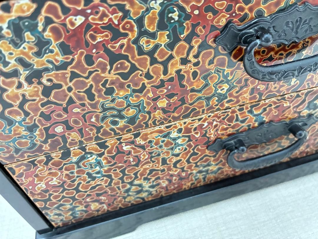 津軽塗 三段小引き出し 古道具 漆塗り 和モダン収納