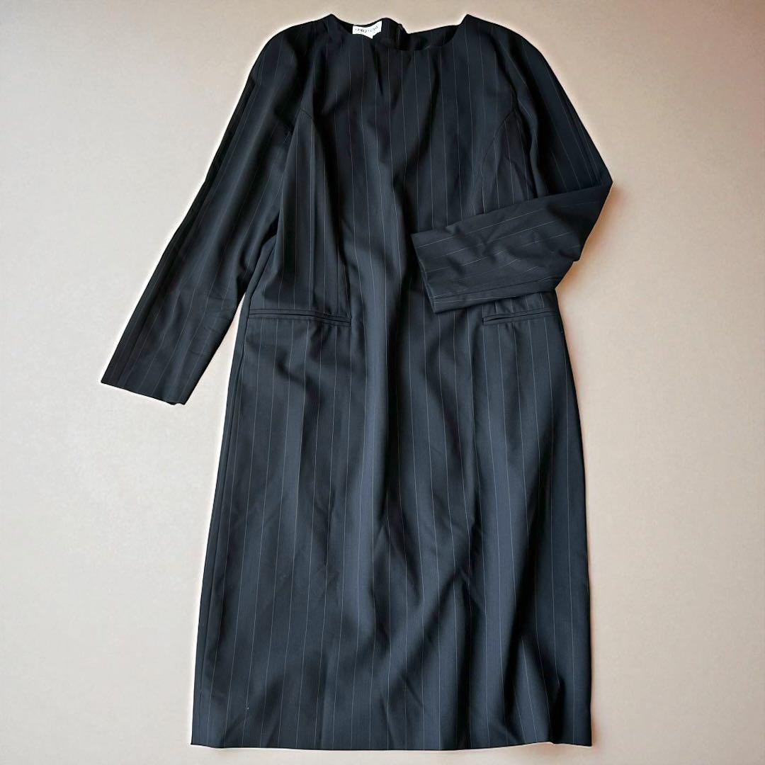 GIORGIO ARMANI ワンピース　バージンウール　ピンストライプ　黒