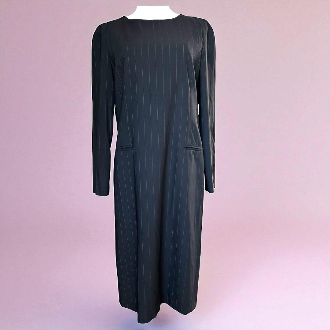 GIORGIO ARMANI ワンピース　バージンウール　ピンストライプ　黒