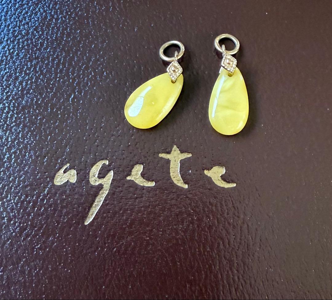 K10ピアスチャーム／アガット（agete）アンバー