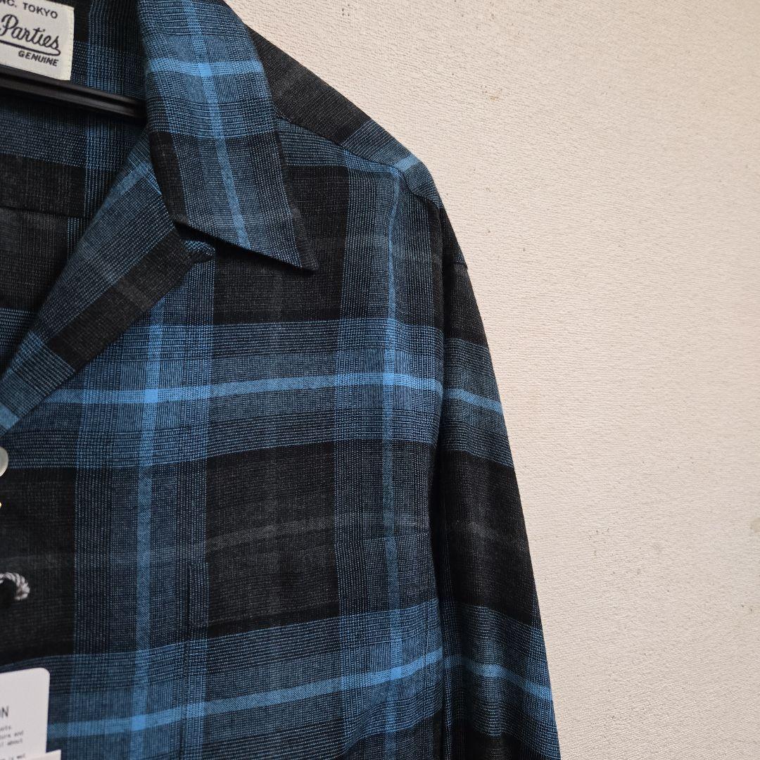 新品24FWワコマリアオンブレチェックシャツBLUE/L