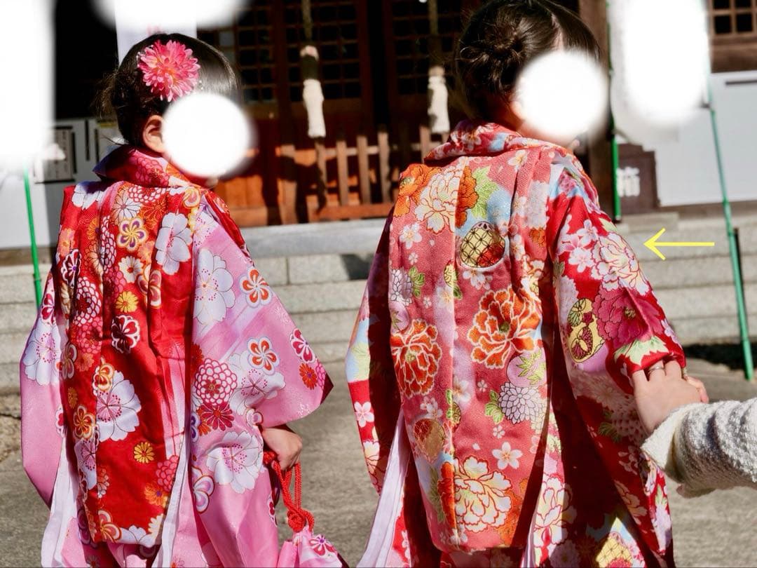 七五三 ３歳 女の子 着物セット 被布 フルセット 9点セット 赤 朱色 花柄