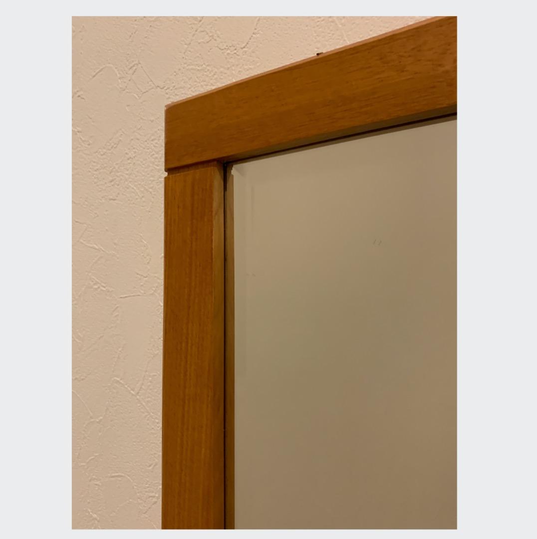 チェリー材・天然木 立体面取りミラー